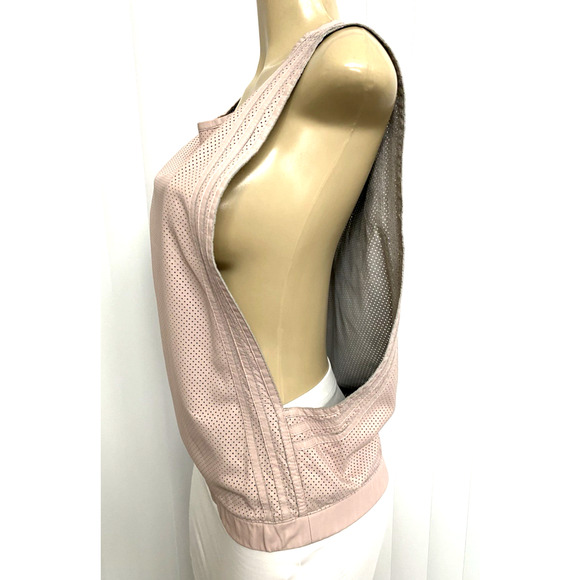 Y-3 Yohji Yamamoto Adidas Leather Muscle Tee Shirt Tank Top Perforated Pink S - Picture 3 of 7